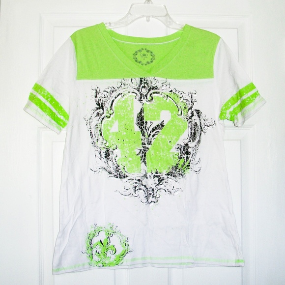 Cato Tops - New! Cato Women's Varsity Graphic Tee - Size: L